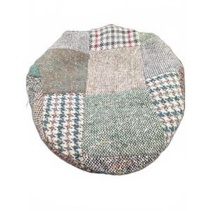 Vintage Irish Tweed Patchwork 100% Wool Flat Cap Hat Newsboy